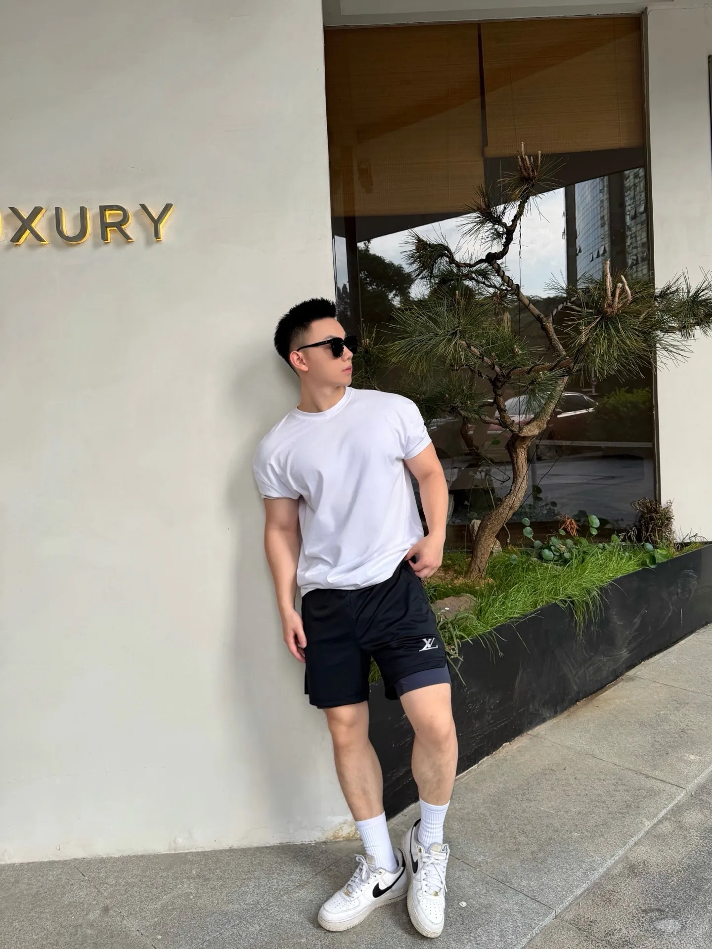 Louis Vuitton/Louis Vuitton logo printed double shorts